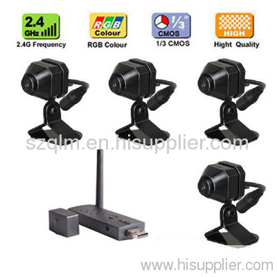 2.4GHz wireless usb dvr with 4 pcs mini wireless cameras