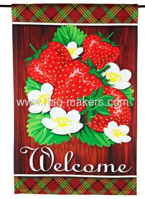 Custom Strawberry garden flag