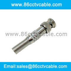 Easy-on BNC MALE connector with flexible sleeve
