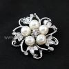 5Pearls Alloy Flower Brooches