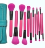 12PCS Peachblossom Makeup Brush Set with Good Pouch (JDK-BSMS-941)