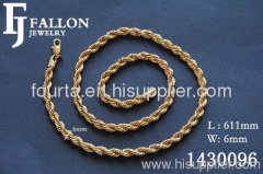 Golden men necklace design as rope shape 1430096