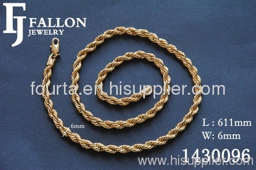 Golden men necklace design as rope shape 1430096