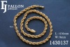 Mens gold plated rope necklace 1430137