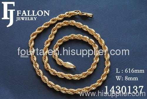 Mens gold plated rope necklace 1430137