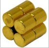 neodymium cylinder magnet gold plated