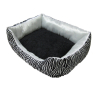 Flocked zebra pet bed