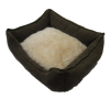 Twill faux suede pet bed