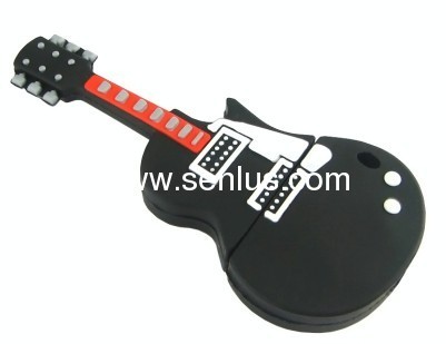 PVC silicon guitar shape usb flash disk promotional gifts guitar usb flash memory pvc pen drives