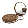 Cocoa Cookies Shape Cosmetic Mirror with Comb
