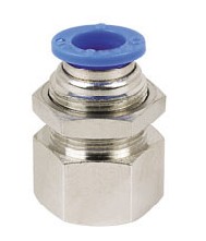 Bulkhead female straight one touch tube fittings