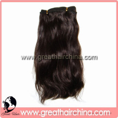 Indian Natural Human Hair Weft Natural Color Natural Wave (GH-HW009)