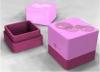 4.5 * 4.5 * 4.5 Inch Cute Pink Paper Gift Jewelry Box With Cmyk Printing, Matte Lamination