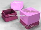 4.5 * 4.5 * 4.5 Inch Cute Pink Paper Gift Jewelry Box With Cmyk Printing, Matte Lamination