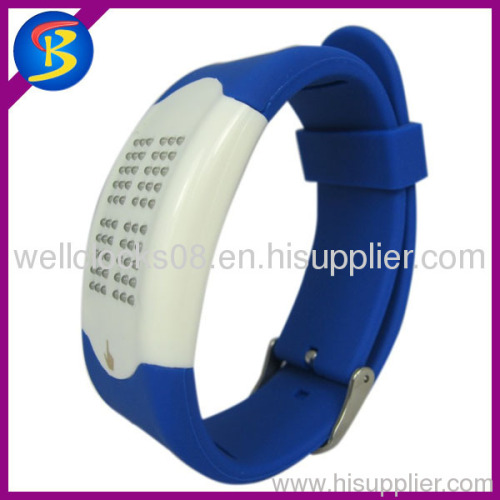 Blue and white touch screen led watch