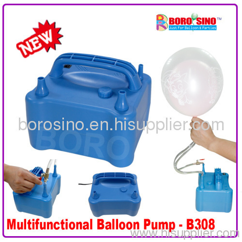 Electric balloon pump for two balloons in side