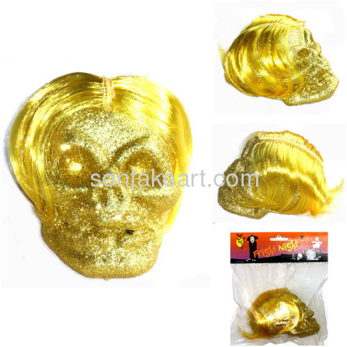 80MM Have the hair of the gold glitter skull