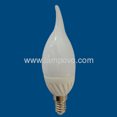 F37 E14/E27 SMD3014 2W 2700-7000K Ceramic Housing LED CANDLE FLAME Bulb