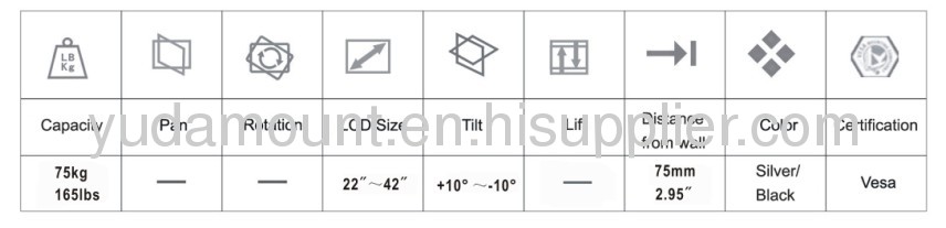 wall mounting bracket for tvfor 22 -42 screens