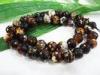 Brown Facted Round Semi Precious Leopard Skin Grain Bead, Beaded Handmade Jewellery