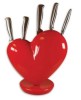 Heart Knife Block Red