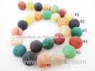 Rainbow Semi Precious Gemstone Beads, Round Frost Stripe Agate Bead 10mm