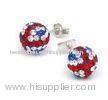 Charm Jewelry Handmade Crystal Pave Flag Beads Shamballa Drop Earrings For Women