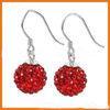 6 - 12mm Round Red Shamballa Bead Earrings Beaded Handmade Jewellery