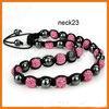 Customized Rose Shamballa Bead Necklace Beaded Handmade Jewellery