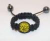 Handmade Jewellery Round Citrine Crystal Shamballa Rings 6 - 12mm