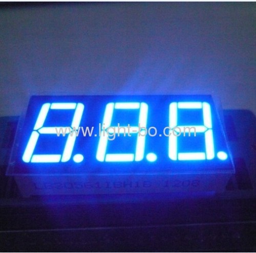 Ultra Blue 0.56 inch common anode 3 digit 7 segment LED display for Instrument Panel