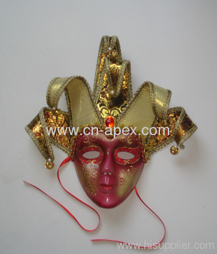 Golden face mask fabric art