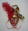 Feather fabric hand painted art masquerade masks