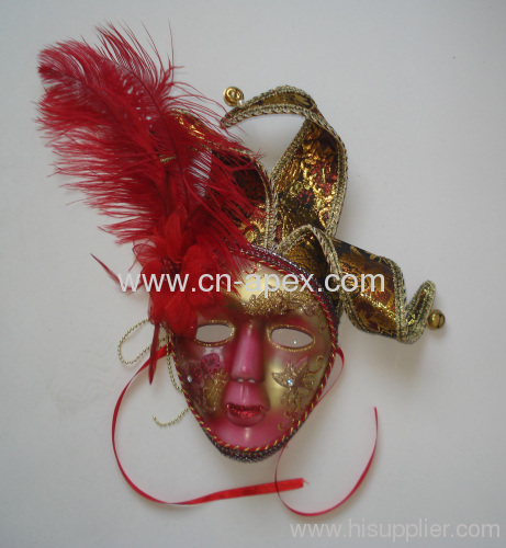 Feather fabric hand painted art masquerade masks