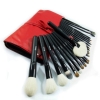New Arrival 24PCS Goat Hair Makeup Brush Set with Red Pouch