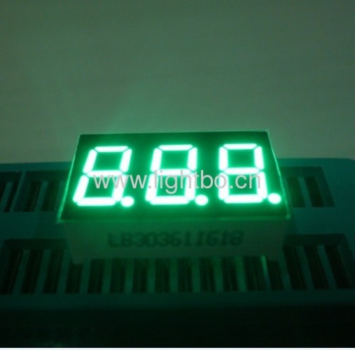 Pure green common anode 3 digit 0.36" seven segment led displays for instrument panel