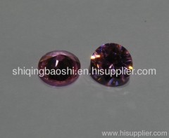 Pink round zirconia gems jewelry decorations and proceesing