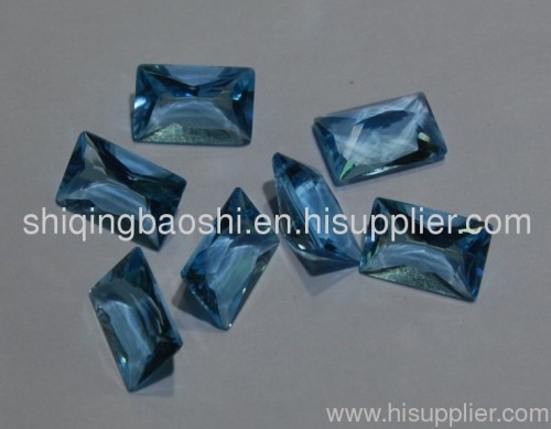 Blue rectangle zirconia gemstones jewelry proceesing