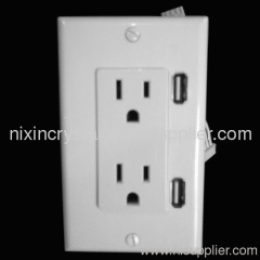 US wall plate / receptacle with usb Iphone, Ipad charging outlet