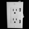 American style wall receptacles with USB charging outlets