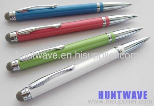Latest conductive fabric stylus with ball pen writing for iPhone, iPad, Samsung, HTC AS024