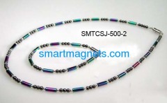 Colorful hematite magnetic necklace