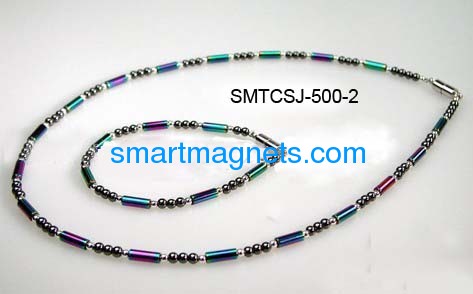 Colorful hematite magnetic necklace