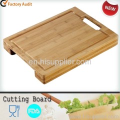 Bamboo cutting board with tray