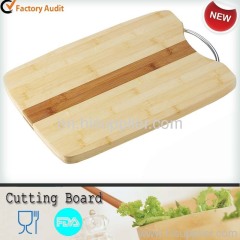 bamboo cutting board with stainless steel handle