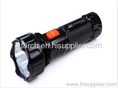 Black plastic LED rechargeable torch