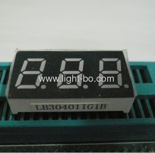 Pure Green triple digit 0.4 inches common anode 7 segment led numeric display