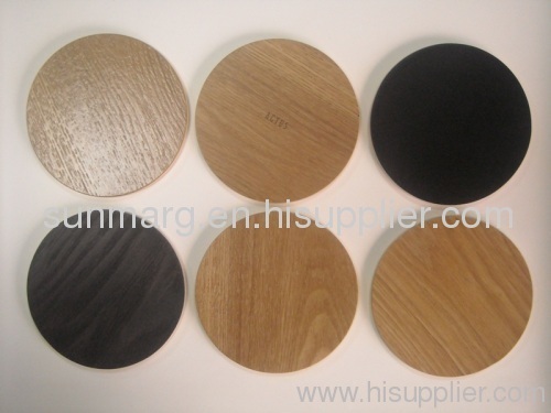 Laminated wood coaster