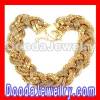 2012 Gold Plated Woven Chunky Statement Necklace Bib Wholesale