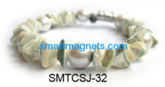 Hematite magnetic bracelet mix glass quartz